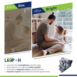 LMP-H 5J.JDP05.001/RLC-103/PK-L3715U/PK-L3715UW Replacement Projector Lamp with Housing Compatible with for BENQ SU922 SU922+ SW921 SW921+ SX920 MH760 for Viewsonic PG800HD PG800W PG800X Pro8520WL