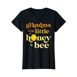 Womens Grandma Little Honey Bee Birthday Gender Reveal Baby Shower T-Shirt