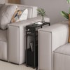 Narrow Side Table with Charging Station, Slim End Tables with
