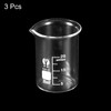 PATIKIL 3Pcs 25ml Low Form Glass Beaker, 3.3 Borosilicate Glass