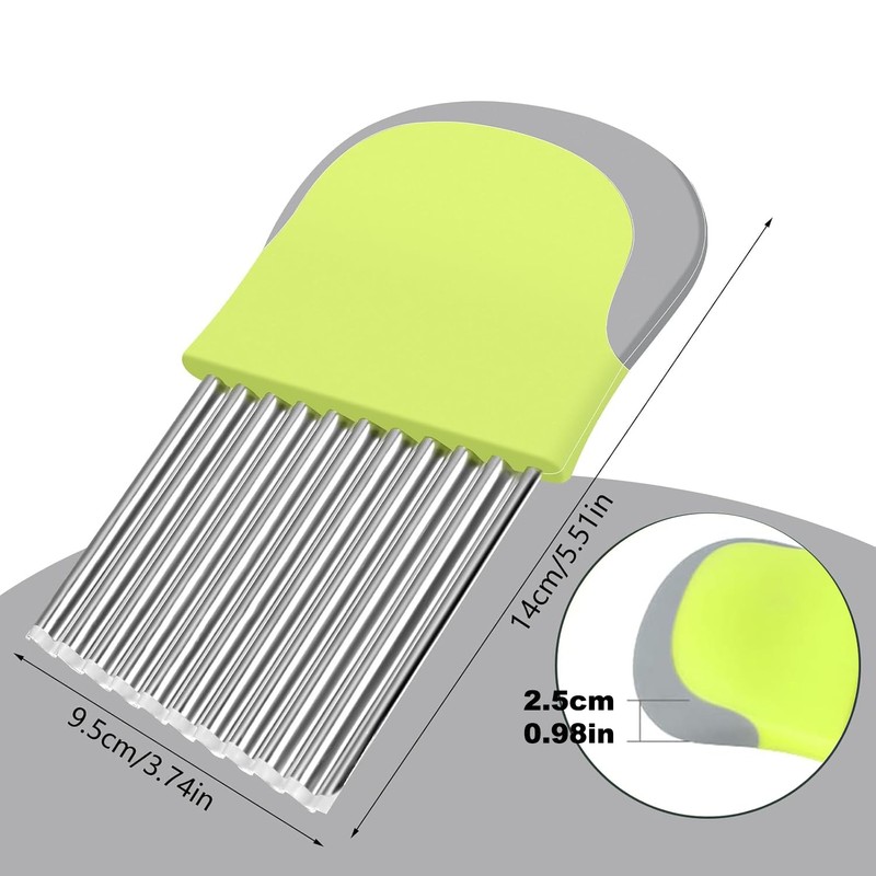 YUNYU Stainless Steel Crinkle Chip Cutter - Potato Chipper &