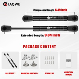 IAQWE 10Inch Gas Struts 55Lb/245N Cabinet Door Shocks Tool Box Absorber Boat Lid Lift Support Fit for Sentry Safe RV Storage Camper Shell are ATC Snugtop Leer Truck Topper Cap Door Cover 2pcs