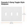 Lutron Fassada 3 Gang Wallplate for Toggle-Style Dimmer and Switches,