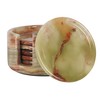 Marble Coasters Set of 6 Green Onyx 3.5 Inch Round