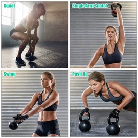 GYMAX Kettlebells, 3 Pcs Vinyl Kettlebell Weights Set Weights 5, 10, 15 lbs Set, for Strength and Conditioning, Fitness