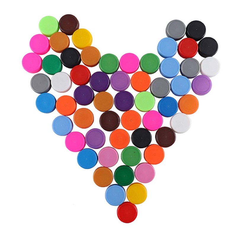 100 pcs Plastic Bottle Caps DIY Craft Plastic Bottle Lids