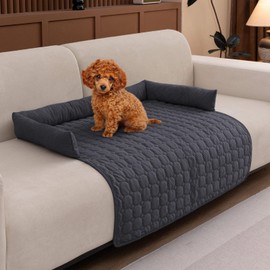 LiveGo Dog Sofa Bed, Pet Couch Covers, Non Slip Cover For Dogs/Pets, Breathable Dog Sofa Cover, Washable Dog Bed For Sofa, Sofa Protectors From Pets Cooling Mat (Dark grey, 75 x 75 x 12cm)