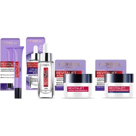 L'Oréal Paris Kit Revitalift Ácido Hialurónico: Sérum Rostro + Crema de Día + Crema de Noche + Crema de Ojos Revitalift Ácido Hialurónico