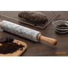 CHEFMADE 18-Inch Marble Rolling Pin with Wooden Handles and Cradle,