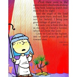 Linus tells Charlie Brown the Meaning of Christmas Luke 2:8-14  -  8x10 PRINT