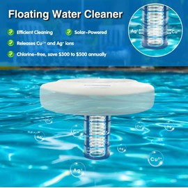 Solar-Powered Pool Ionizer – Automatic Floating Pool Water Purifier with Thick Copper Anode, Ideal for Pools Up to 25,000 Gallons, Supports Sparkling-Clear Water All Season