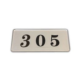 Seagron Room Number Plate, Room Number Plate, Stylish, Acrylic, 1.4 x 3.1 x 0.08 inches (3.5 x 8 x 0.2 cm) (305 Silver)