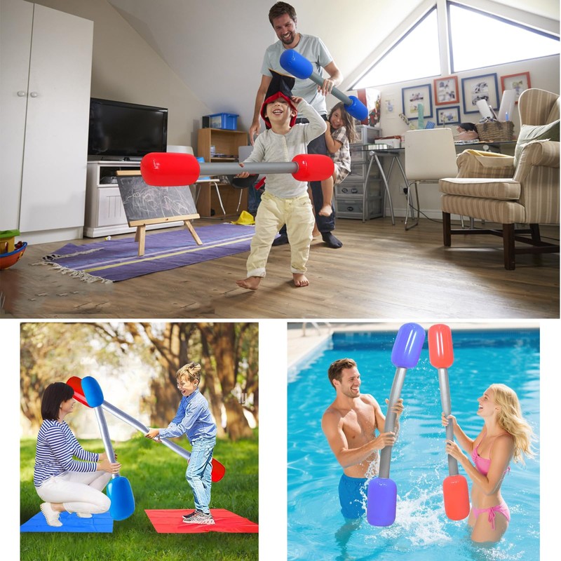 2Pcs Gladiators Pugil Sticks, Inflatable Gladiator Game Set, Pugil Sticks