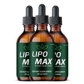 Lipo Max Liquid Supplement, All Natural Max Strength, LipoMax Drops  (3 Pack)