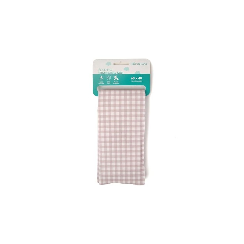 Clair de Lune Gingham Foldable Changing Mat, Easy Clean Soft