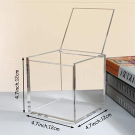 ELEpure Thickened Acrylic Coffee Pod Holder Organizer Clear Capsule Holder Storage Box, Transparent Desktop Tea Display Case 4.7x4.7x4.7 in, No Assembly Required