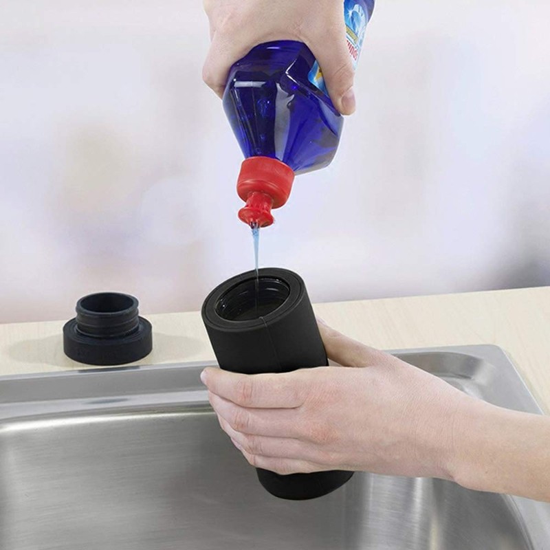 RefillableDish Washing Liquid Dispenser, Silicone Divided Bottle Easy Squeeze Soap