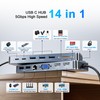 14-in-1 USB C Docking Station Triple Monitor - Dual HDMI,