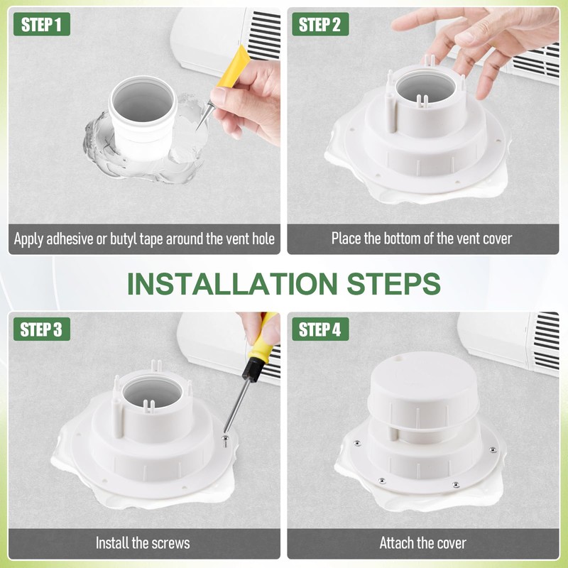 Janhemei RV Plumbing Vent Covers for Roof, 2 Pack White