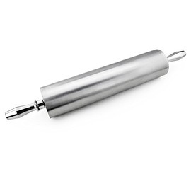 New Star Foodservice 37517 Extra Heavy Duty Restaurant Aluminum Rolling Pin, 15", Silver