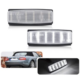 njssjd 2Pcs LED License Number Plate Light For 124 Spider Abarth 2017-up For MK3 M-azda Miata MX-5 NC 2006-2015 Canbus Error Free