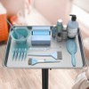 Premium Aluminum Instrument Salon Tray Tattoo Rolling Tray Station-Silver