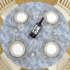 GRISHA Waterproof Round Tablecloth,Elastic Edged Fitted,Oilcloth,PVC,Wipeable,Outdoor circular plastic cover,Graphite Marble,