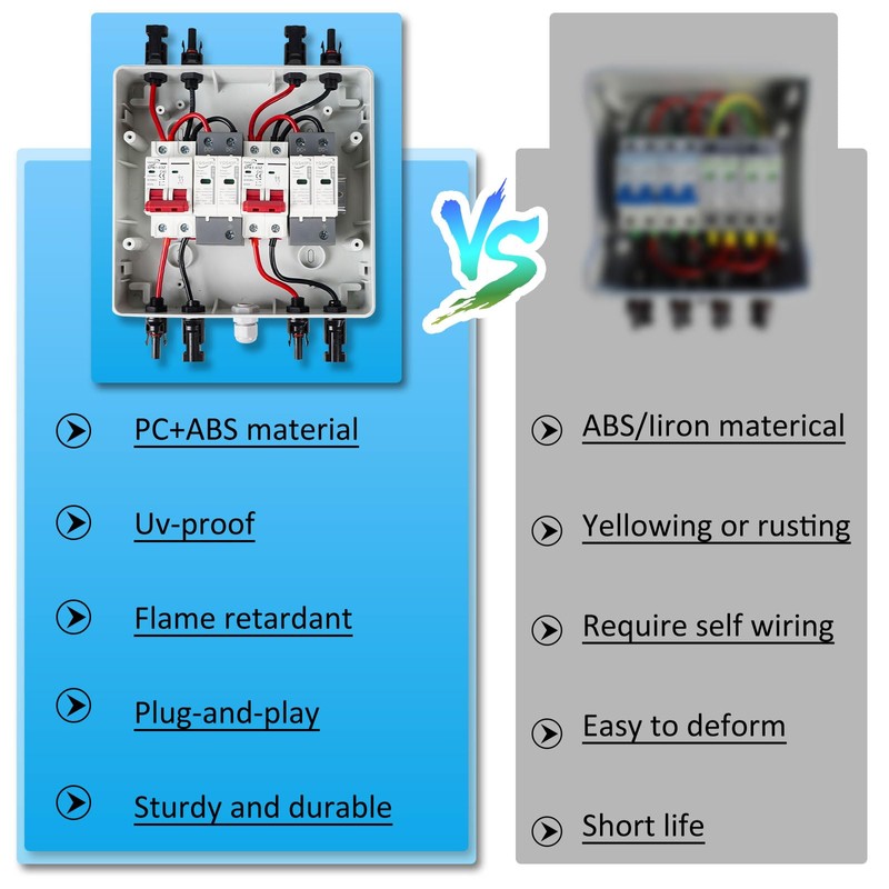 2 String 1000V PV Combiner Box 2 in 2 Out,