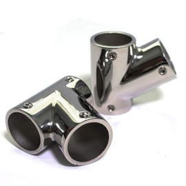 NRC&XRC Marine Grade 316 Stainless Steel Polished Left and Right Hand Rail Fitting- 60 Degree T/Tee for 1" Tube