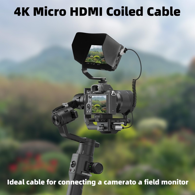 RIIEYOCA 4K Micro HDMI to HDMI Short Coiled Cable, 90