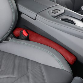 JNNJ 2 Pieces Seat Gap Filler for Car, Car Seat Gap Filler Fabric, Faux Leather Car Seat Gap Filler for Car, Car, SUV, Truck (Red)