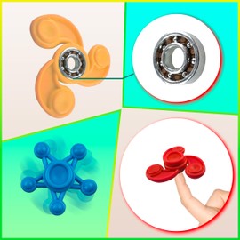 FUENLNT 50PCS Fidget Spinners Bulk, Stress Relief Sensory Toys, Christmas Goodie Bag Stuffers, Party Games, Classroom Rewards Treasure Box Toys, Mini Fidget Spinners for Kids