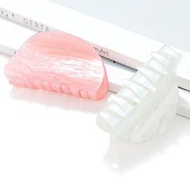 Gortin Acrylic Claw Clips Medium Hair Clips Nonslip Strong Hold Cute Hair Claw Clips Hair Accessories for Women (Pink+White, Free size)