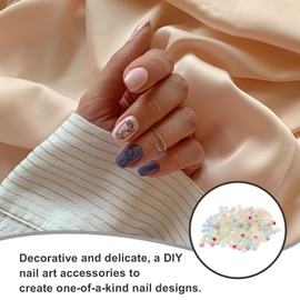 SEWACC 200pcs Floral Nail Charms Nail Decorations for Manicure Elegant Resin Flower for Home