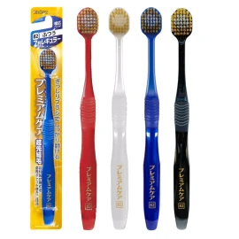 Ebisu 3 Pack Premium Black Toothbrushes Soft Bristles for Gentle Care Japan Made