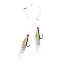 BLUEWING Fishing Rigs HI-LO Rig Bucktail Flash Series Bucktail Mylar Flash Teaser Rig Snapper Rig with Stainless Steel Hook Black