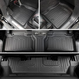 JOULARISE Floor Mats Cargo Mat Backrest Mats for 2020-2024 2025 Ford Explorer 7 Seats Bench Seat Accessories, All Weather TPE Active/ST Line/ST/Platinum(Floor Mats+2-in-1 Cargo Mat)