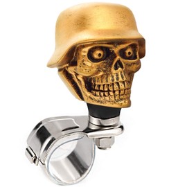 Arenbel Driving Suicide Knob Spinner Skull Soldier Style Car Steering Wheel Turning Assist Grip Handle Booster Fit Most Vehicles Trucks Boats, Copper