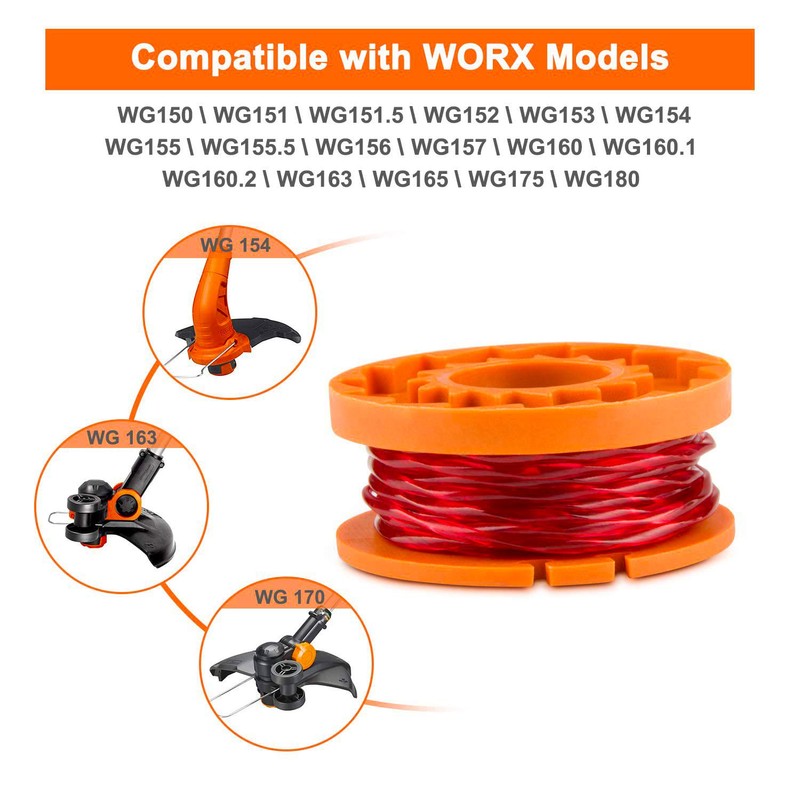 Worx Strimmer Spool Lawn Mower with 4 Pcs Spool Lawn
