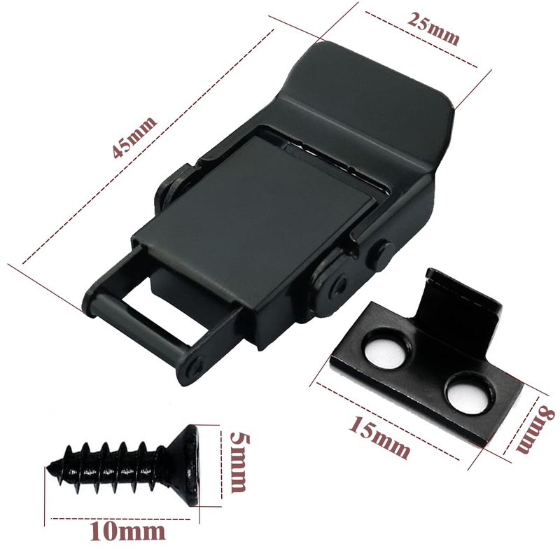 Stainless Steel Spring Loaded Black Draw Latches & Tension Latches