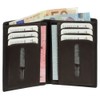 Leather ID Card Holder with Note Compartment, Black, Brown, Natural,