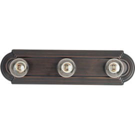 Maxim 7123OI Essentials Frosted Glass Racetrack Bath Vanity Wall Mount, 3-Light 180 Total Watts, 5"H x 18"W, Oil Rubbed Bronze