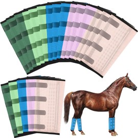 Paterr 20 Pcs Mesh Fly Boots for Horse Breathable Mesh Horse Leggings Protective Boots Prevent Flies and Mosquitoes Bites Reduces Stress Stomping (Pastel Color)
