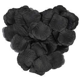 JUNSDUKE 500 Pcs Rose Petals Decoration, Roses Artifical Flowers, Fake Roses, Flower Petals for Proposal, Wedding, Happy Anniversary (Black)