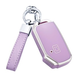 Flensent Key Fob Cover for Kia Cerato Ceed Forte NIRO Seltos Sorento Sportage Soul Telluride (Purple)