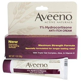Aveeno Anti-Itch Cream 1% Hydrocortisone Max Strngth 1 Ounce (Pack of 6)