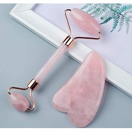 Jade Roller for Face –Rose Quartz Face Roller and Gua Sha Set for Skincare,Und #11
