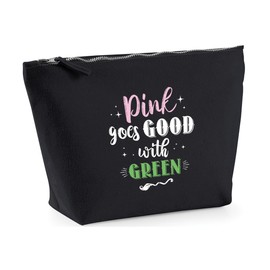 Hippowarehouse Pink goes Good with Green Printed Make up Cosmetic wash Bag 18x19x9cm