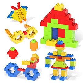PicassoTiles Juego de 150 piezas de bloques de construcción de ladrillos de construcción grandes, juego de ladrillos STEM, juego de aprendizaje creati