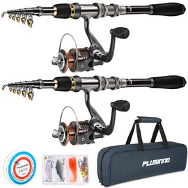 PLUSINNO Telescopic Fishing Rod Pole Spinning Fishing Rod Carbon Fiber Travel Rod for Saltwater Freshwater Rods 2.7M 8.86Ft (ONLY Fishing Rod not Include Reel)